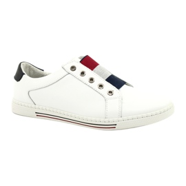 Filippo Zapatillas de cuero con estilo DP2155 / 21 WH blanco rojo azul marino