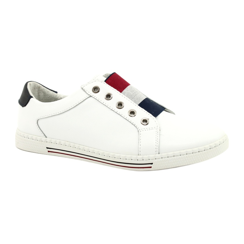 Filippo Zapatillas de cuero con estilo DP2155 / 21 WH blanco rojo azul marino Filippo Zapatillas de cuero con estilo DP2155 / 21 WH blanco rojo azul marino