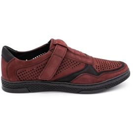 Polbut Zapato casual hombre piel 2102L burdeos rojo