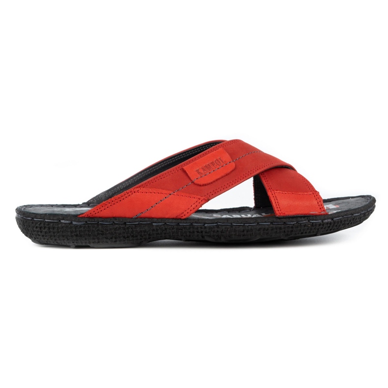 Kampol Zapatilla piel hombre 200 rojo