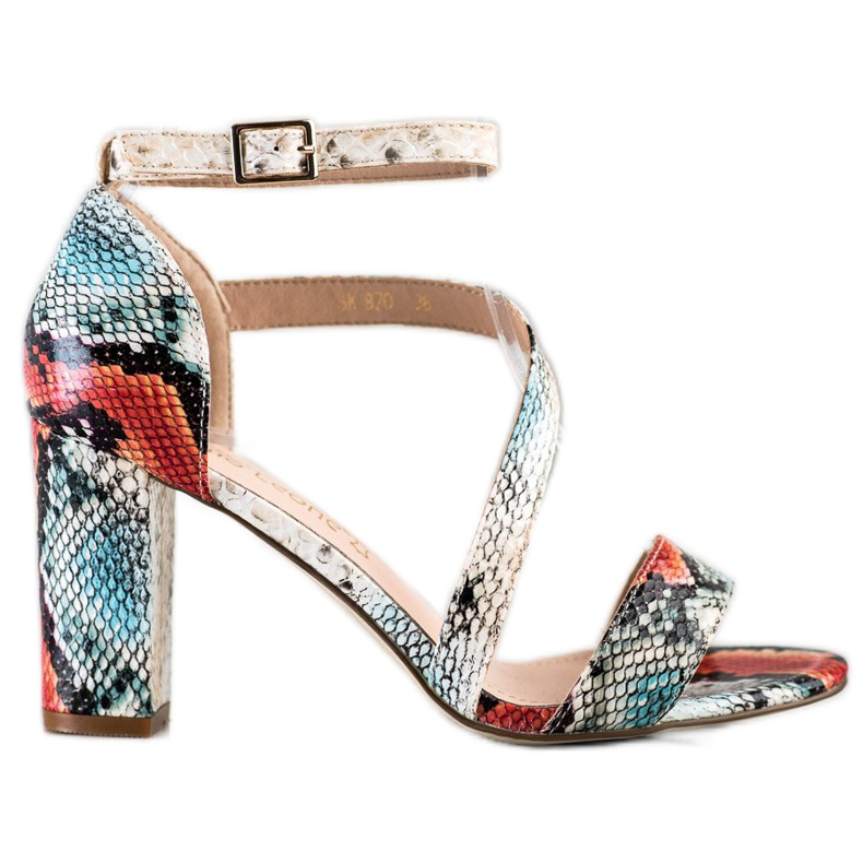 Sandalias Sergio Leone con estampado de serpiente multicolor