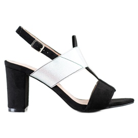 Sandalias VINCEZA con estilo negro plata