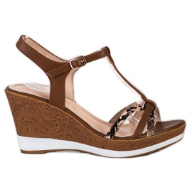 Sandalias de cuña Sergio Leone marrón Sandalias de cuña Sergio Leone marrón