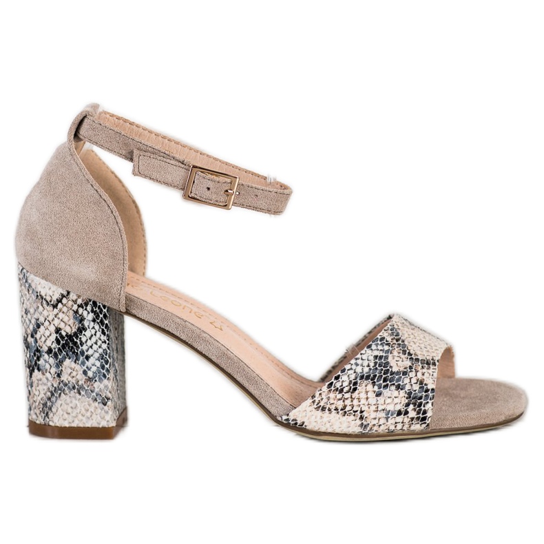 Elegantes sandalias Sergio Leone beige multicolor