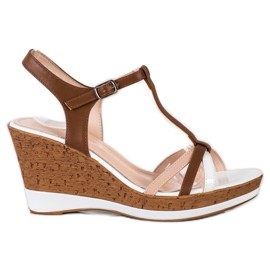 Sandalias de cuña Sergio Leone marrón