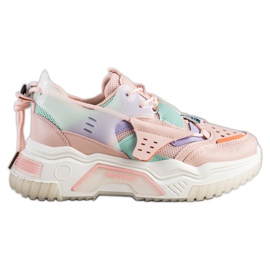SHELOVET Zapatillas coloridas de moda rosa multicolor