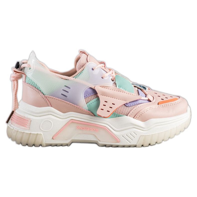 SHELOVET Zapatillas coloridas de moda rosado multicolor