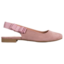 Sergio Leone Zapatos de tacón sin cordones con lazo rosado