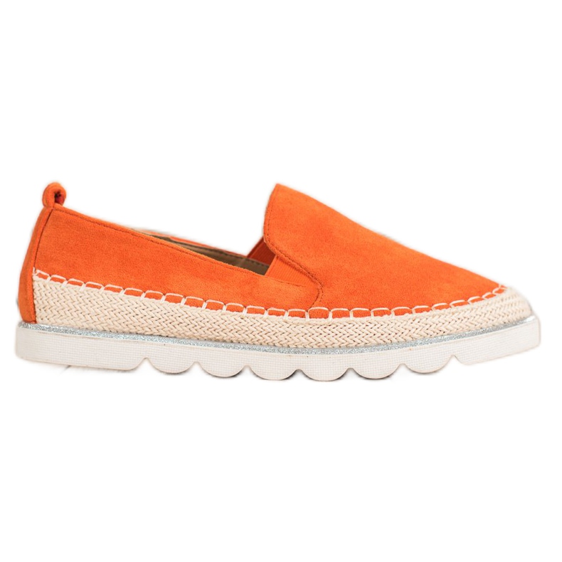 SHELOVET Slipons de gamuza para la primavera naranja