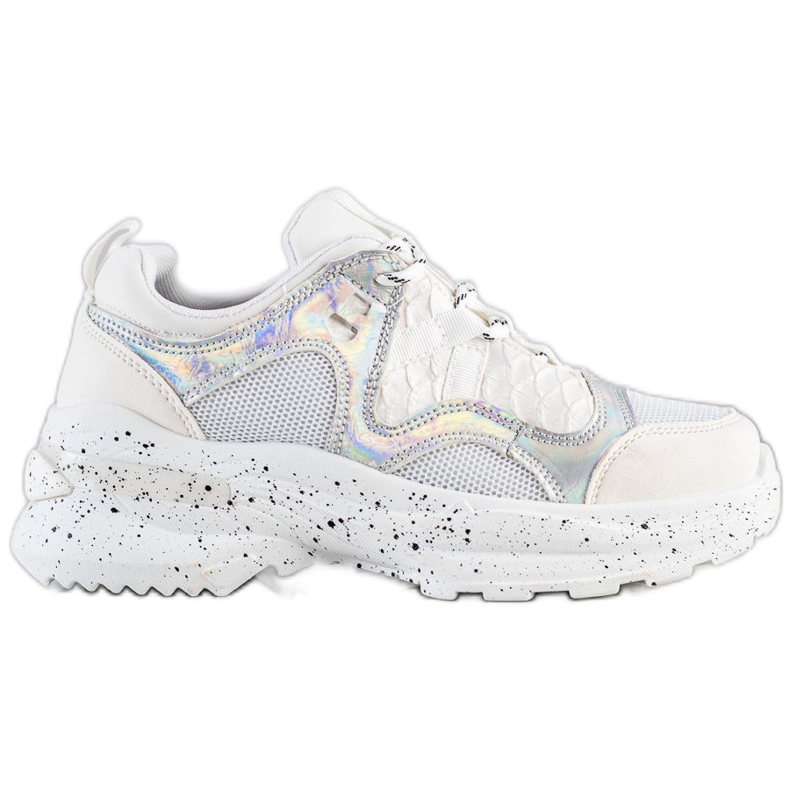 SHELOVET Zapatillas Con Efecto Holo blanco multicolor