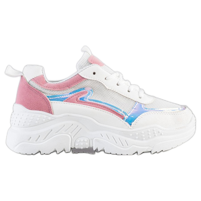 SHELOVET Zapatillas con inserciones rosas blanco multicolor SHELOVET Zapatillas con inserciones rosas blanco multicolor