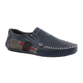 Mario Pala Mocasines de hombre 834 azul marino rojo gris