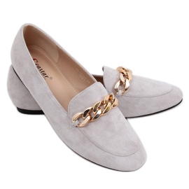 Mocasines grises con cadena LL-237P Gris