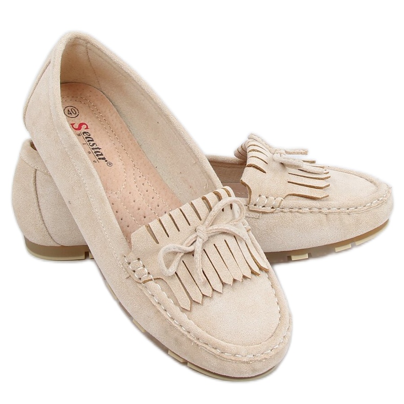 Mocasines de mujer beige GS11P Beige