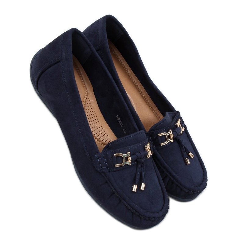 Mocasines de mujer con plataforma azul marino H9228 Azul