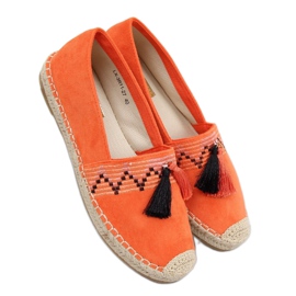 Alpargatas boho con flecos naranjas LX-3R11 Naranja