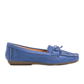 Mocasines azules con estampado Maura calado