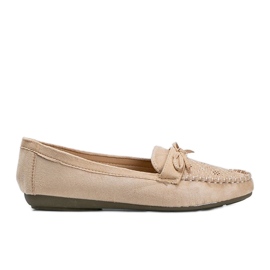 Mocasines beige con estampado Maura calado
