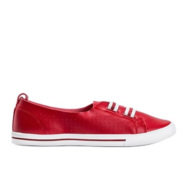 Zapatillas Isabela de piel ecológica roja rojo