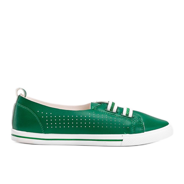 Zapatillas Isabela de piel ecológica verde