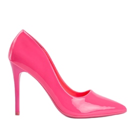 Tacones Angela lacados en rosa rosado