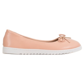 Diamantique Bailarinas de moda con cuero ecológico rosa