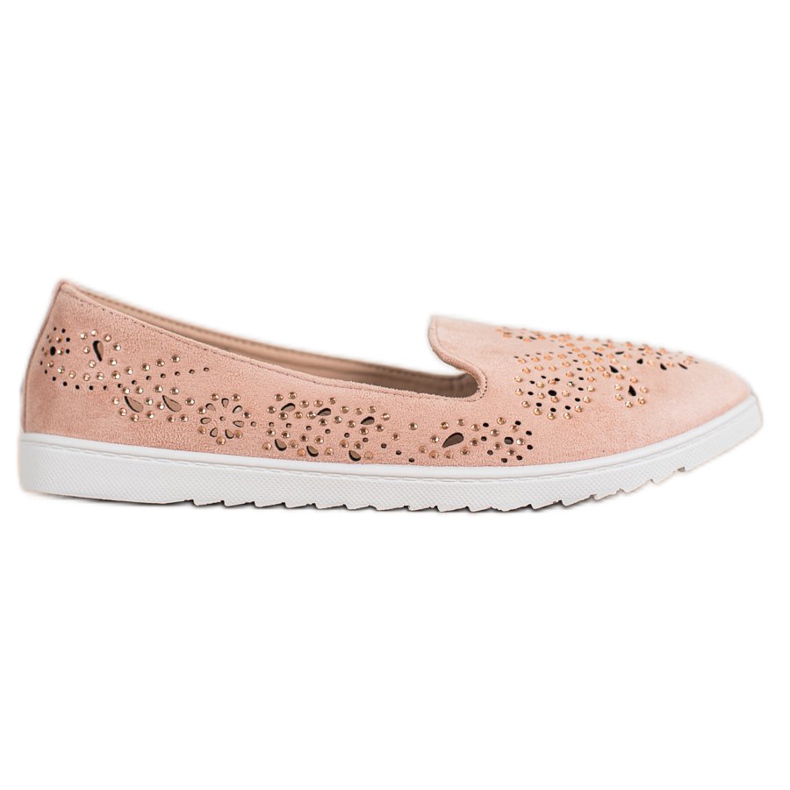 Renda Señores de ante con cristales rosado Renda Señores de ante con cristales rosado