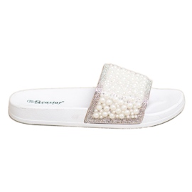 Seastar Pantuflas Elegantes Con Perlas blanco Seastar Pantuflas Elegantes Con Perlas blanco