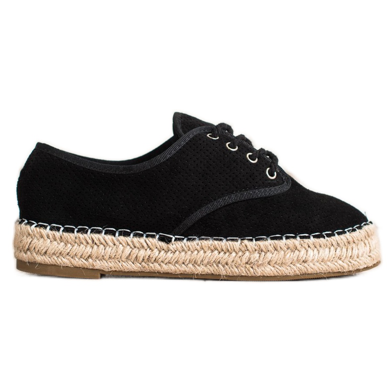 SHELOVET Alpargatas de ante negro
