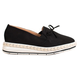 SHELOVET Mocasines calados en la plataforma negro