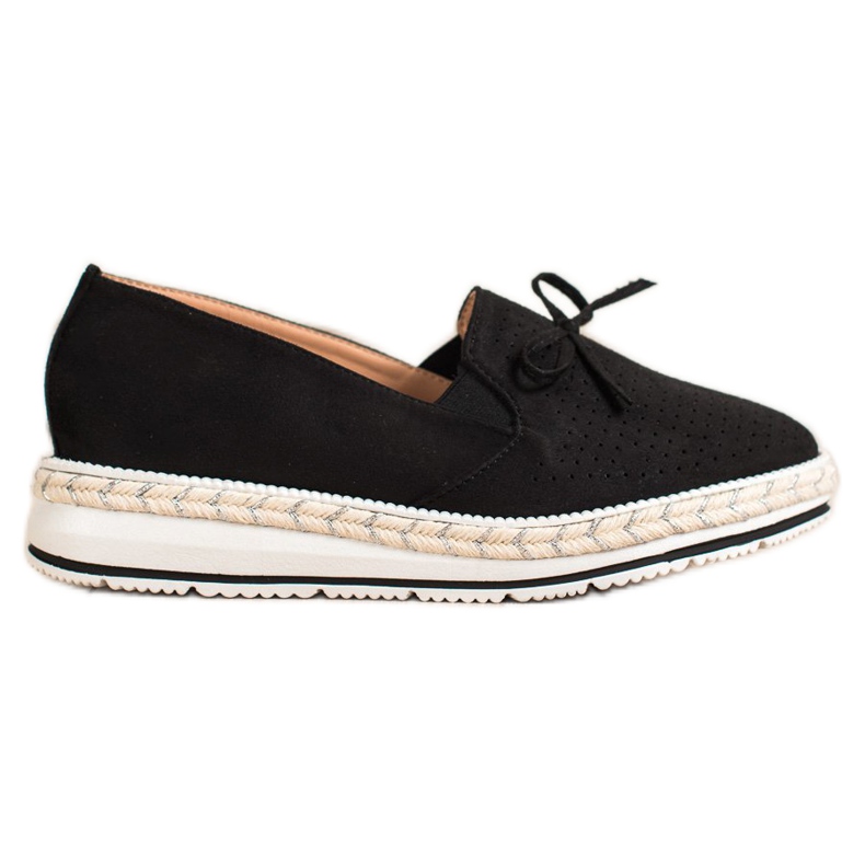 SHELOVET Mocasines calados en la plataforma negro