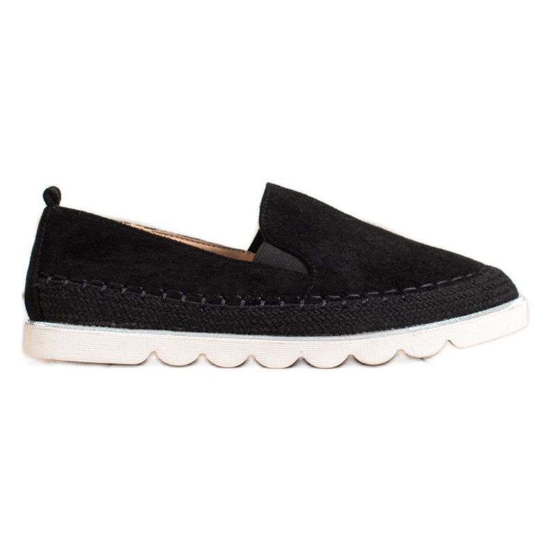 SHELOVET Slipons de gamuza para la primavera negro
