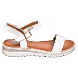 Weide Sandalias casuales barnizadas blanco