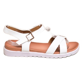 Weide Sandalias blancas con cuero ecológico blanco