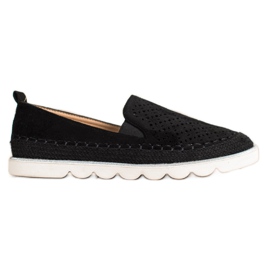 SHELOVET Slipon ante calado negro