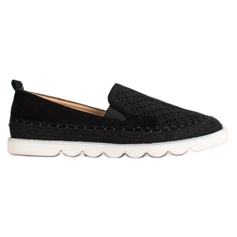 SHELOVET Slipon ante calado negro