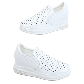 Zapatillas slip on tacones de cuña blanco HY-251 Blanco