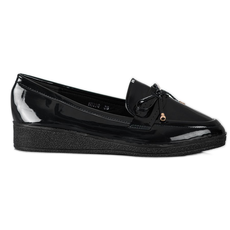 SHELOVET Mocasines Lacados En La Plataforma negro