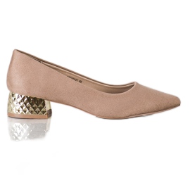 Filippo Zapatos de tacón beige con tacón dorado Filippo Zapatos de tacón beige con tacón dorado