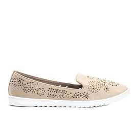 Mocasines beige calados con circonita Brianna Mocasines beige calados con circonita Brianna