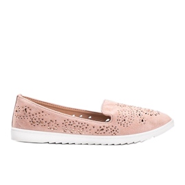 Mocasines rosa calados con circonita Brianna rosado
