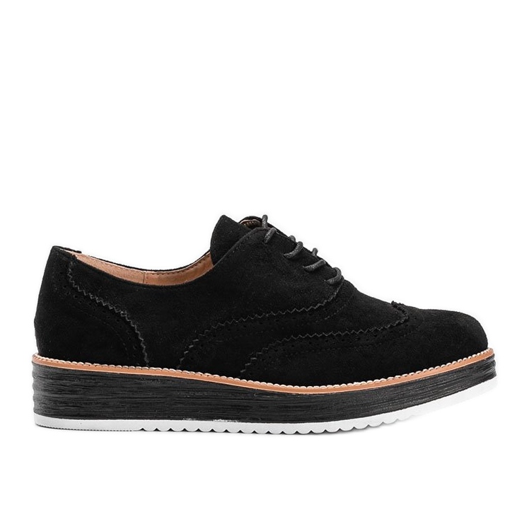 Zapatos de ante negro con suela alta Kenia