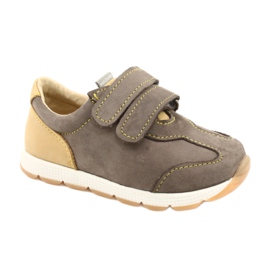 Mazurek Zapatos de cuero para niños 1362 Velcro marrón