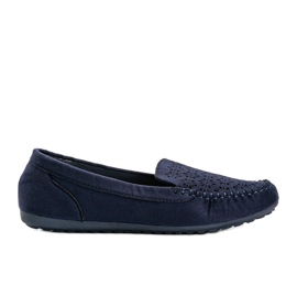 Mocasines azul marino con puntera calada Frida