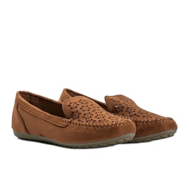 Mocasines marrones con puntera calada Frida marrón Mocasines marrones con puntera calada Frida marrón