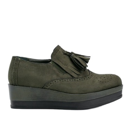 Zapatos de gamuza verde en la cuña Makenzie