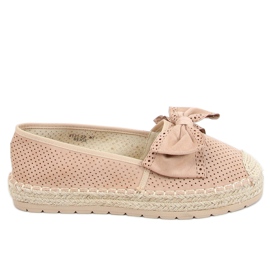 Alpargatas de mujer beige y rosa J131-22 Beige rosado