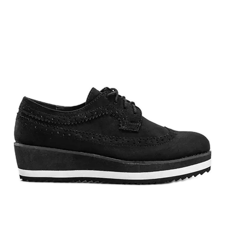 Zapatos de ante negro con suela Camryn alta