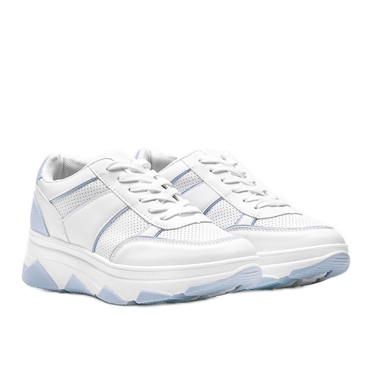 Zapatillas blancas y azules de Julissa blanco