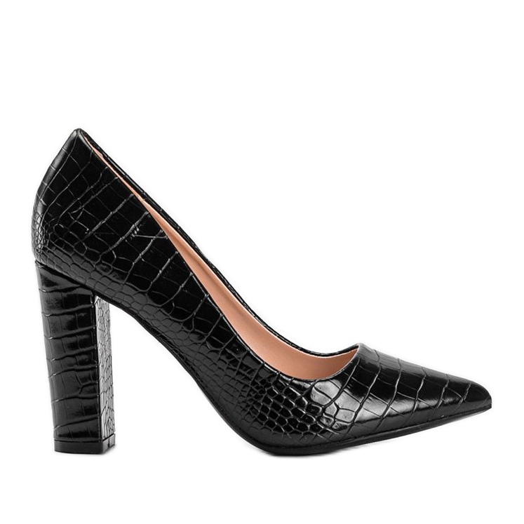 Zapatos negros sobre poste de cuero ecológico Keely